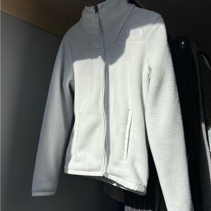 North face white Fleece Zip-Up Jacket